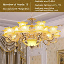 Elegant gold & blue crystal chandelier living room lighting