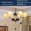 Elegant gold & blue crystal chandelier living room lighting