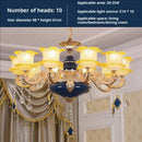 Elegant gold & blue crystal chandelier living room lighting