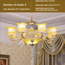 Elegant gold & blue crystal chandelier living room lighting