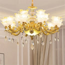 Elegant gold & blue crystal chandelier living room lighting