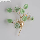 Elegant gold branch wall lamp with white rose for bedroom sconce lighting