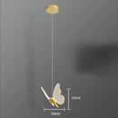 Elegant gold butterfly led pendant light bedroom decor