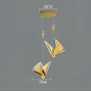 Elegant gold butterfly led pendant light bedroom decor