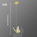 Elegant gold butterfly pendant lamp bedroom hanging light