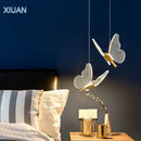 Elegant gold butterfly pendant lamp bedroom hanging light