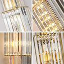 Elegant gold cascading crystal wall lamp for living room