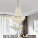 Elegant gold & chrome k9 crystal chandelier for dining room