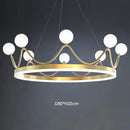 Elegant gold crown led chandelier kids room pendant light
