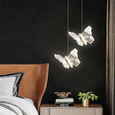Elegant gold crystal butterfly ladder pendant lights for stairs
