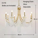 Elegant gold crystal candle chandelier for dining room