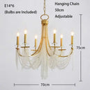 Elegant gold crystal candle chandelier for dining room