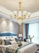 Elegant gold crystal chandelier dining room pendant light