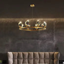 Elegant gold crystal chandelier dining room pendant light