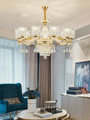 Elegant gold crystal chandelier dining room pendant light