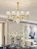Elegant gold crystal chandelier dining room pendant light