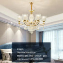 Elegant gold crystal chandelier dining room pendant light