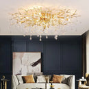 Elegant gold crystal chandelier living room branch light