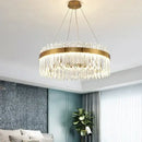 Elegant gold crystal chandelier pendant light for dining room