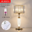 Elegant gold crystal desk lamp bedroom bedside light