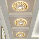 Elegant gold crystal glass led ceiling light for living room