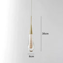 Elegant gold crystal glass led pendant lights dining room teardrop