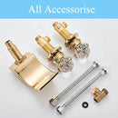 Elegant gold crystal handle waterfall basin faucet set bathroom tap