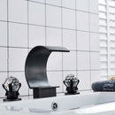 Elegant gold crystal handle waterfall basin faucet set bathroom tap