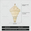 Elegant gold crystal hollow chandelier for living room