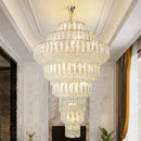 Elegant gold crystal hollow chandelier for living room