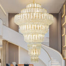 Elegant gold crystal hollow chandelier for living room