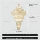 Elegant gold crystal hollow chandelier for living room