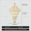 Elegant gold crystal hollow chandelier for living room