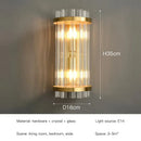 Elegant gold crystal led wall lamps bedroom sconce decor