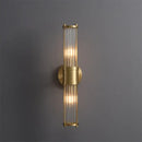 Elegant gold crystal led wall lights living room glass rod sconce