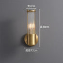 Elegant gold crystal led wall lights living room glass rod sconce
