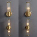 Elegant gold crystal led wall lights living room glass rod sconce