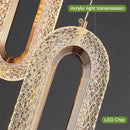 Elegant gold crystal oval pendant light chandelier for living room
