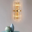 Elegant gold crystal prism wall sconce light living room lighting