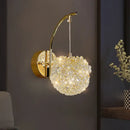Elegant gold crystal wall lamp bedroom sconce lighting