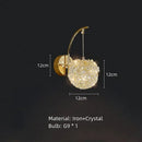 Elegant gold crystal wall lamp bedroom sconce lighting