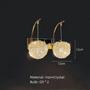 Elegant gold crystal wall lamp bedroom sconce lighting