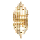Elegant gold crystal wall lamp for living room with glass rods