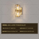 Elegant gold crystal wall lamp living room sconce