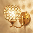 Elegant gold crystal wall sconce bedroom globe light