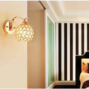 Elegant gold crystal wall sconce bedroom globe light