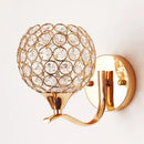 Elegant gold crystal wall sconce bedroom globe light