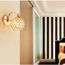 Elegant gold crystal wall sconce bedroom globe lighting
