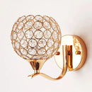 Elegant gold crystal wall sconce bedroom globe lighting