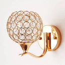Elegant gold crystal wall sconce bedroom globe lighting